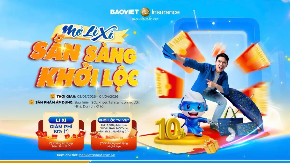 Bảo hiểm Bảo Việt triển khai chương trình khuyến mại “Mở lì xì – Sẵn sàng khởi lộc”