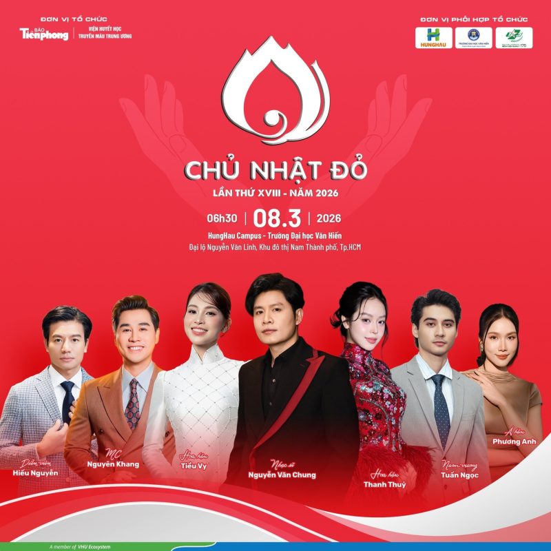 Ca sĩ Duyên Quỳnh đồng hành cùng hàng ngàn sinh viên tại Chủ Nhật Đỏ 2026